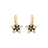 Designer Pearl 925 Silver Gold Plated Floral Earring