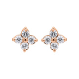925 Sterling Silver Floral Cubic Zircon Stud Earring