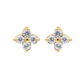 925 Sterling Silver Floral Cubic Zircon Stud Earring