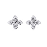 925 Sterling Silver Floral Cubic Zircon Stud Earring