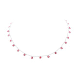 Natural Round Cut Ruby Gemstone 925 Sterling Silver Necklace For Gift