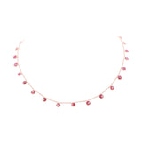 Natural Round Cut Ruby Gemstone 925 Sterling Silver Necklace For Gift