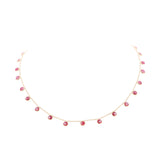 Natural Round Cut Ruby Gemstone 925 Sterling Silver Necklace For Gift