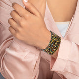 Multi Sapphire and Diamond 925 Sterling Silver Bracelet