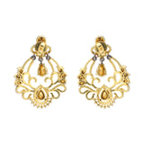 Precious Polki Diamond 925 Sterling Silver Gold Plated Partywear Earrings