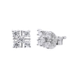 Floral Cubic Cubic Zircon 925 Sterling Silver Stud Earring