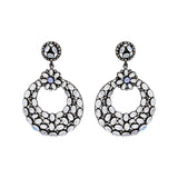 Natural Moonstone Gemstone and Diamond 925 Sterling Silver Gold Plated Earrings