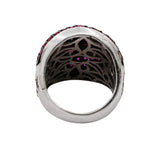 Natural Ruby and Diamond 925 Sterling Silver Designer Ring