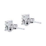 Floral Cubic Cubic Zircon 925 Sterling Silver Stud Earring