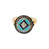 Natural Polki diamond Enamel 925 Sterling Silver Gold Plated Ring