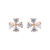 Floral Cubic Zircon 925 Sterling Silver Stud Earring