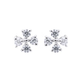 Floral Cubic Zircon 925 Sterling Silver Stud Earring