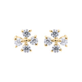 Floral Cubic Zircon 925 Sterling Silver Stud Earring