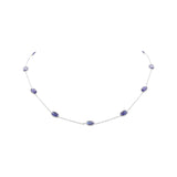 925 Sterling Silver Natural Sapphire Gemstone Gold Plated Necklace