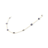 925 Sterling Silver Natural Sapphire Gemstone Gold Plated Necklace