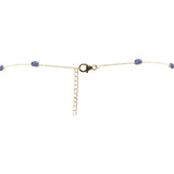 925 Sterling Silver Natural Sapphire Gemstone Gold Plated Necklace
