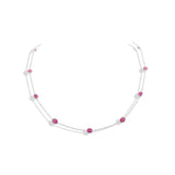 925 Sterling Silver Natural Ruby Gemstone Gold Plated Necklace