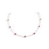 925 Sterling Silver Natural Ruby Gemstone Gold Plated Necklace
