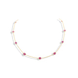 925 Sterling Silver Natural Ruby Gemstone Gold Plated Necklace