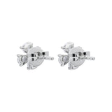 Floral Cubic Zircon 925 Sterling Silver Stud Earring