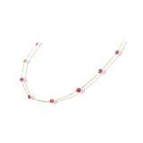 925 Sterling Silver Natural Ruby Gemstone Gold Plated Necklace
