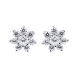 Floral Cubic Zircon 925 Sterling Silver Stud Earring