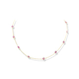 925 Sterling Silver Natural Ruby Gemstone Gold Plated Necklace