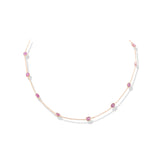 925 Sterling Silver Natural Ruby Gemstone Gold Plated Necklace