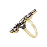 Natural Polki Diamond 925 Silver Gold Plated Ring