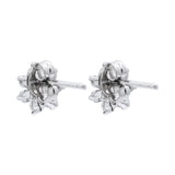 Floral Cubic Zircon 925 Sterling Silver Stud Earring