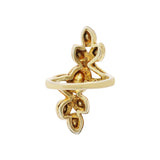 Natural Polki Diamond 925 Silver Gold Plated Ring