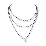 925 Sterling Silver Natural Black Spinel Gemstone Gold Plated Necklace