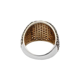Diamond 925 Sterling Silver Gold Plated Designer Ring