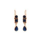 Blue Gemstone 925 Silver Gold Plated Dangle Earring