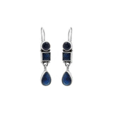 Blue Gemstone 925 Silver Gold Plated Dangle Earring