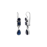 Blue Gemstone 925 Silver Gold Plated Dangle Earring