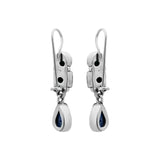 Blue Gemstone 925 Silver Gold Plated Dangle Earring