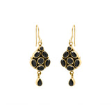 Black Onyx Gemstone 925 Silver Gold Plated Earring