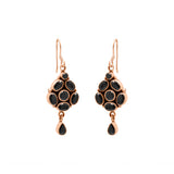 Black Onyx Gemstone 925 Silver Gold Plated Earring