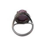 Star Ruby and Diamond 925 Silver Black Rhodium Plated Designer Ring