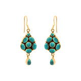 Natural Turquoise Gemstone 925 Sterling Silver Gold Plated Earring