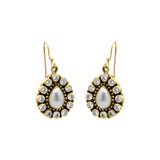 Natural Pearl and Cubic Zircon 925 Silver Gold Plated Earring