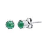 Natural Emerald Gemstone 925 Sterling Silver Stud Earring