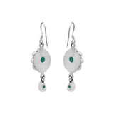 Natural Green Onyx Gemstone and Cubic Zircon 925 Sterling Silver Earring
