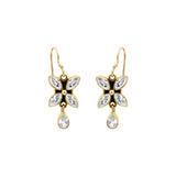 925 Sterling Silver Natural White Topaz Gemstone Gold Plated Earring