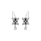 925 Sterling Silver Natural White Topaz Gemstone Gold Plated Earring