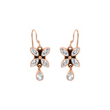 925 Sterling Silver Natural White Topaz Gemstone Gold Plated Earring