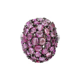 Natural Pink Sapphire Gemstone 925 Sterling Silver Cocktail Ring