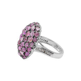 Natural Pink Sapphire Gemstone 925 Sterling Silver Cocktail Ring