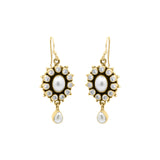 Natural Pearl and Cubic Zircon 925 Silver Gold Plated Earring
